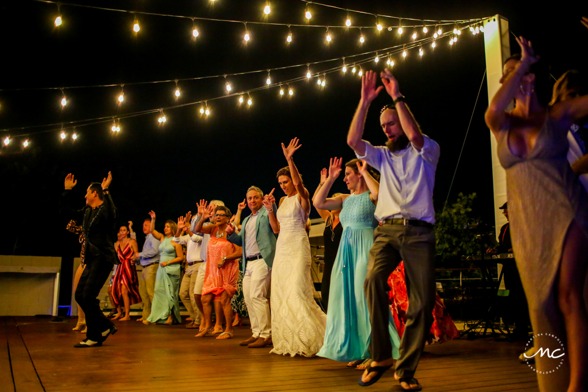Salsa dance at wedding reception. Blue Diamond Riviera Maya, Mexico. Martina Campolo Photography